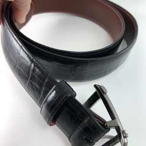 Kenneth Cole embossed black leather belt